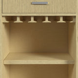 Cambrie Buffet with LED and Power in Off-White and Natural - Tampa Furniture Outlet
