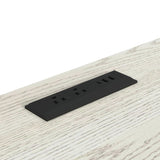 Cambrie Buffet with LED and Power in Off-White and Natural - Tampa Furniture Outlet