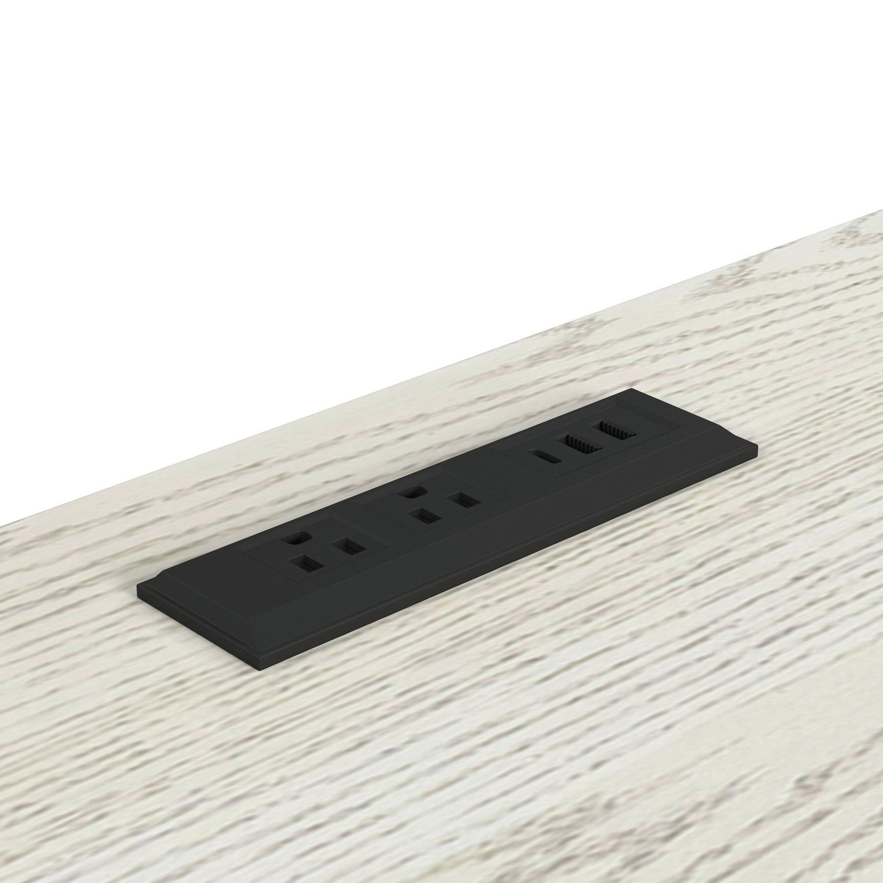 Cambrie Buffet with LED and Power in Off-White and Natural - Tampa Furniture Outlet