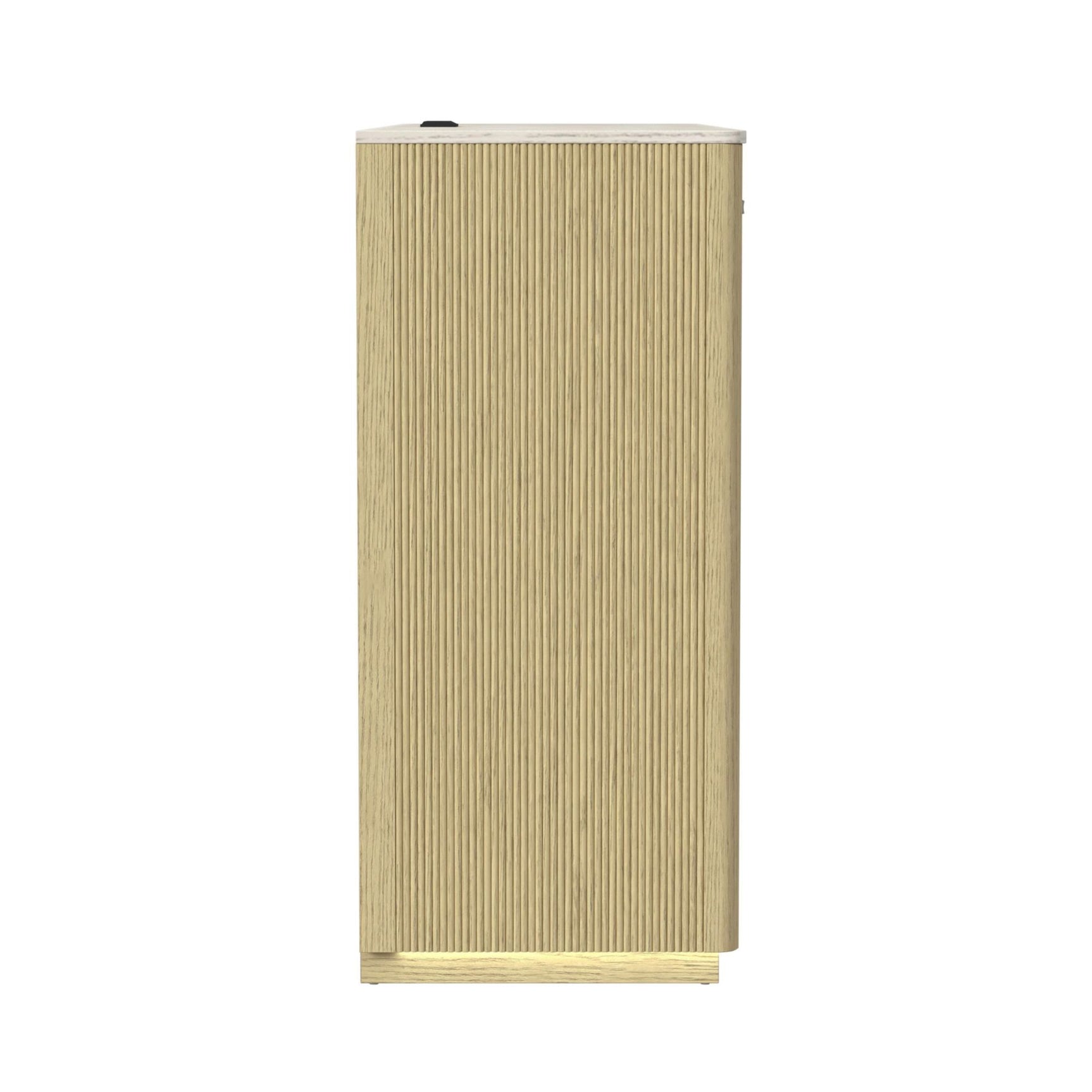 Cambrie Buffet with LED and Power in Off-White and Natural - Tampa Furniture Outlet