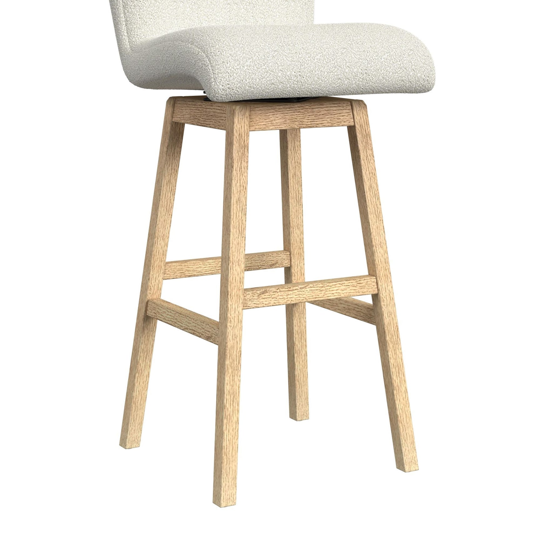 Cambrie UPH Swivel Bar Stool with Beige Boucle in Natural (2 Per Carton) - Tampa Furniture Outlet
