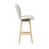 Cambrie UPH Swivel Bar Stool with Beige Boucle in Natural (2 Per Carton) - Tampa Furniture Outlet