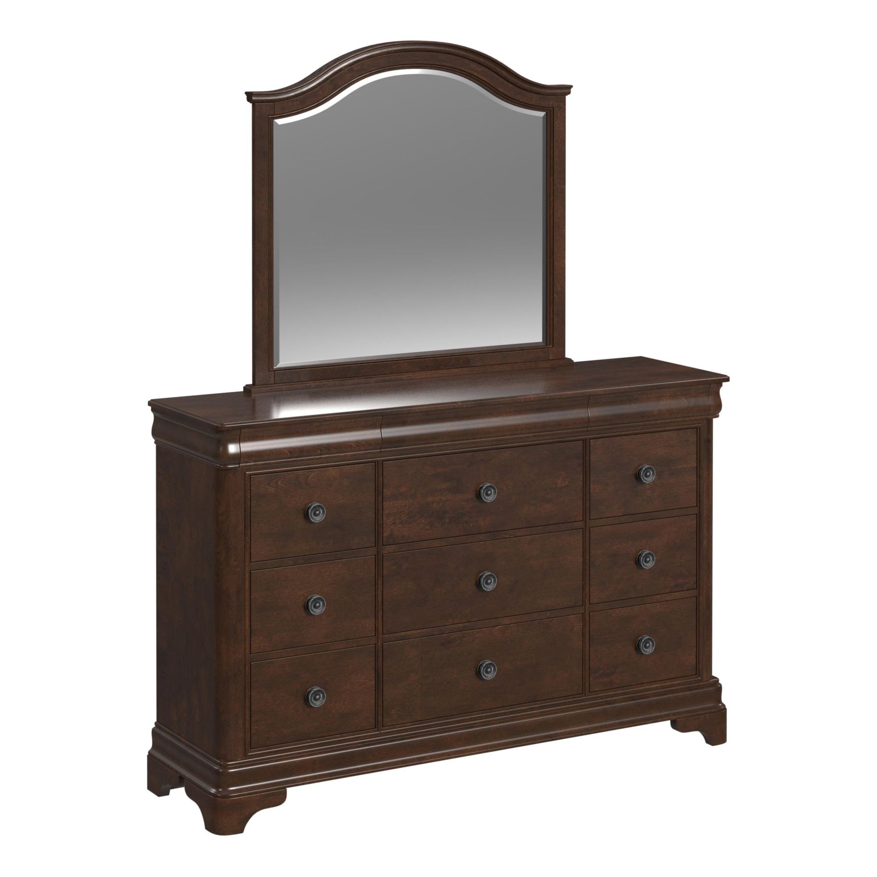 Cameron Cherry Dresser & Mirror Set - Tampa Furniture Outlet