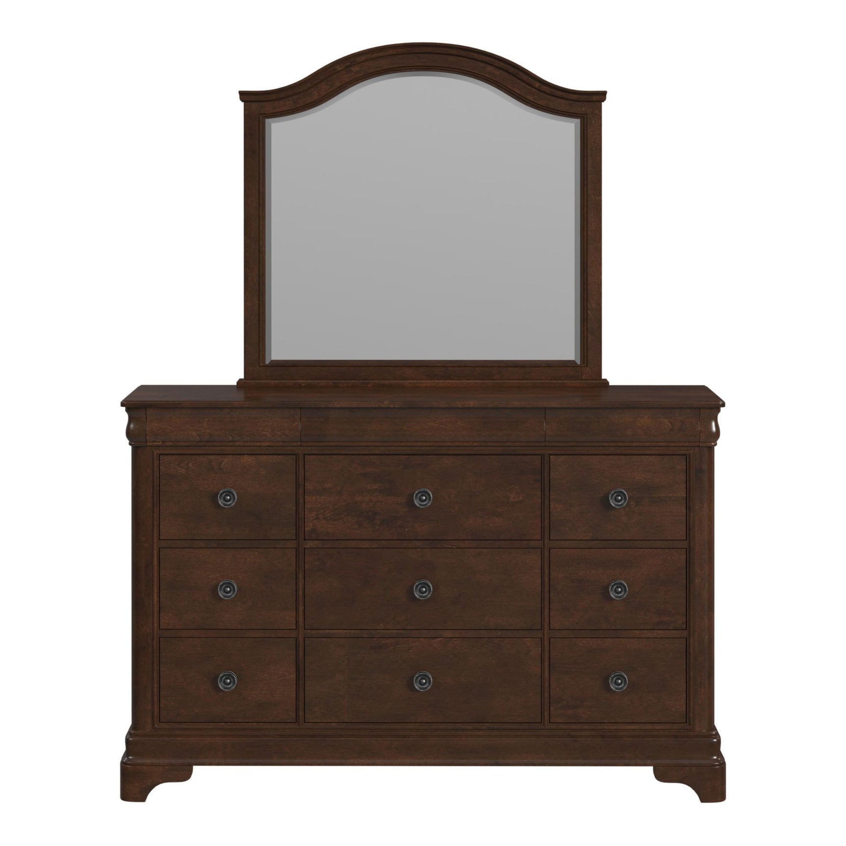 Cameron Cherry Dresser & Mirror Set - Tampa Furniture Outlet