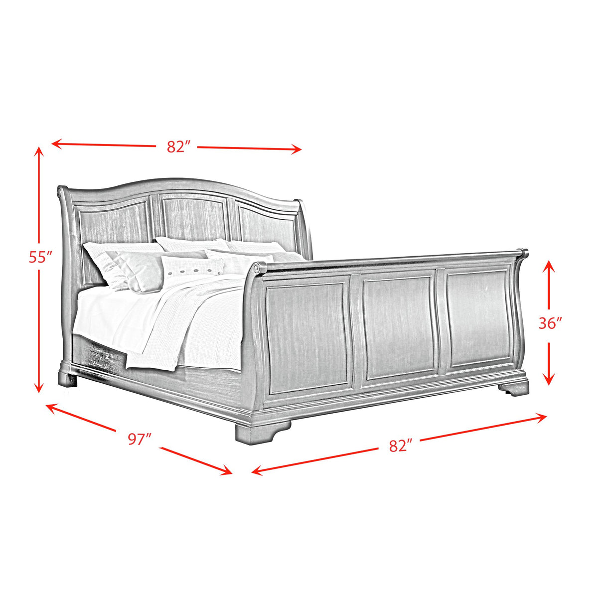 Cameron Cherry King Sleigh Bed