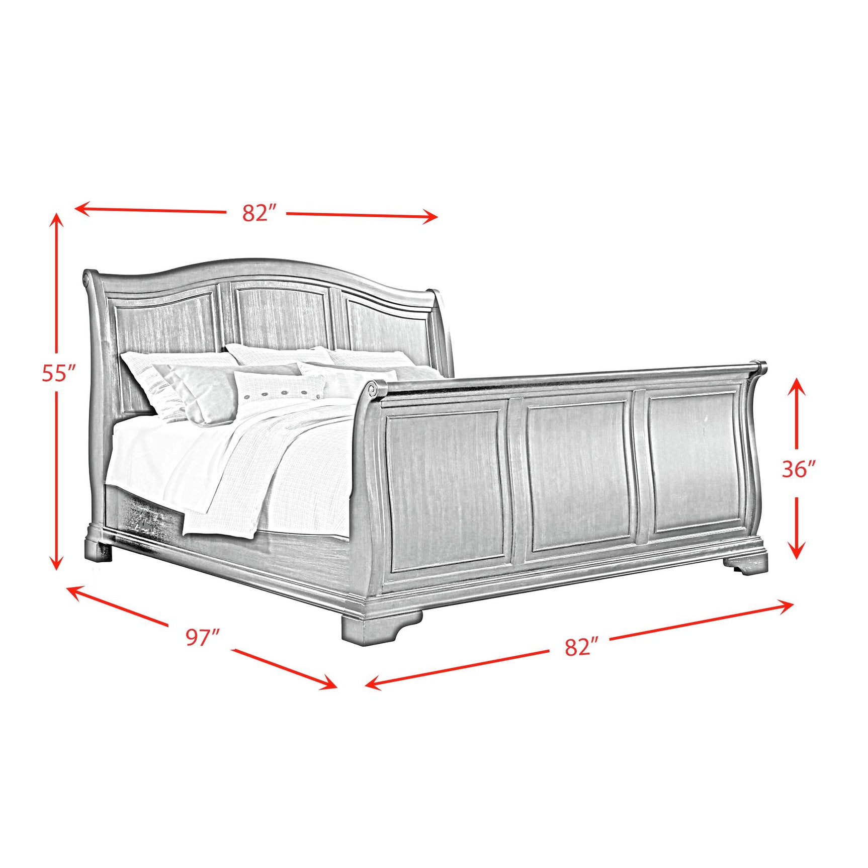 Cameron Cherry King Sleigh Bed - Tampa Furniture Outlet