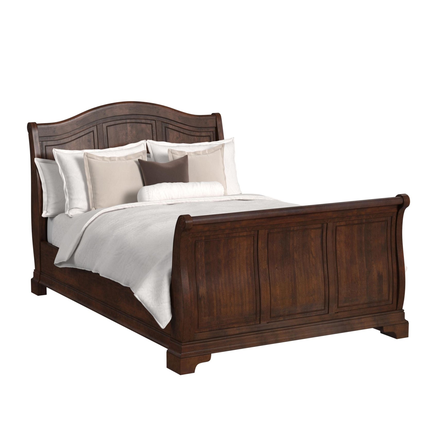 Cameron Cherry Queen Sleigh Bed - Tampa Furniture Outlet