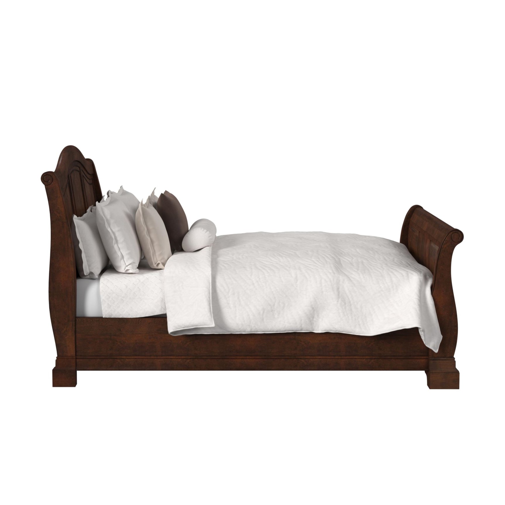 Cameron Cherry Queen Sleigh Bed - Tampa Furniture Outlet