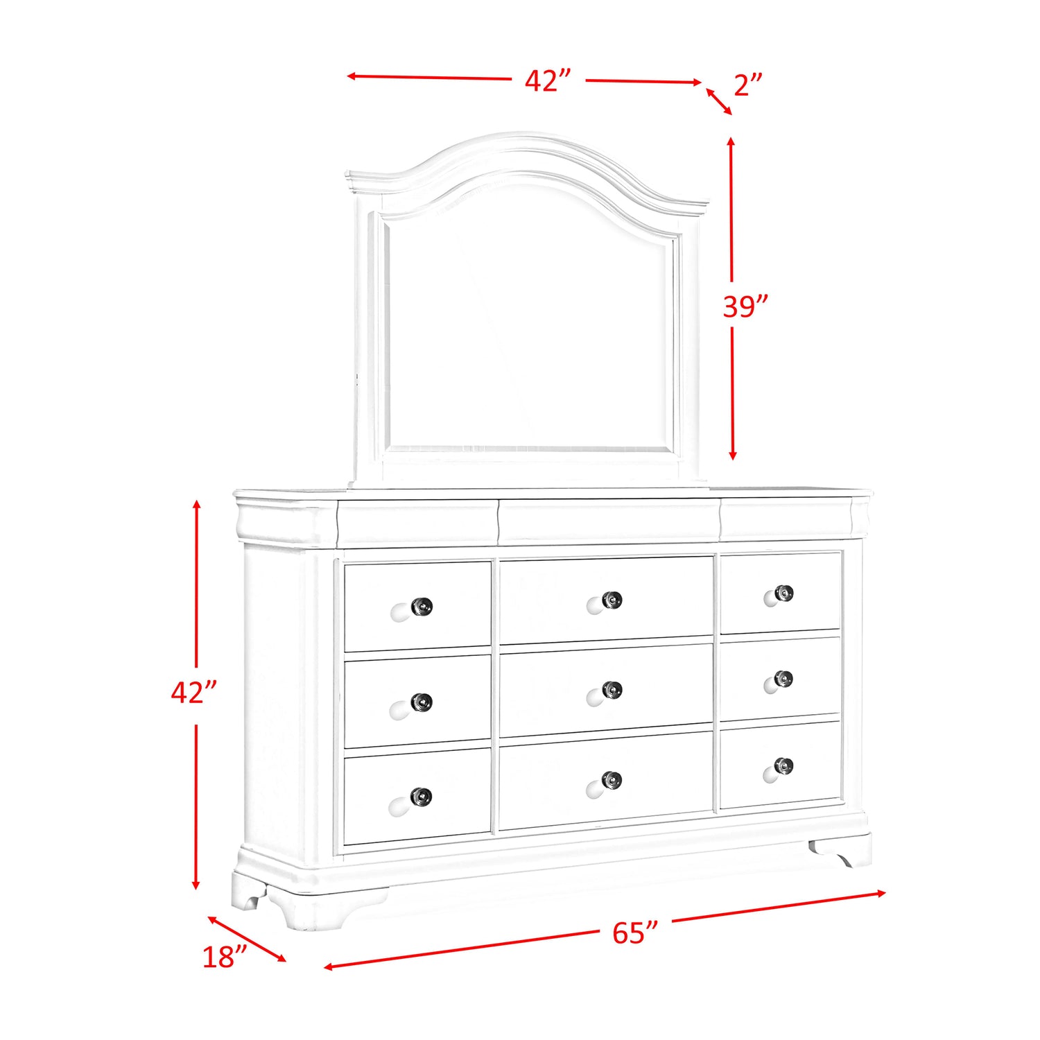 Cameron Cherry Dresser & Mirror Set - Tampa Furniture Outlet