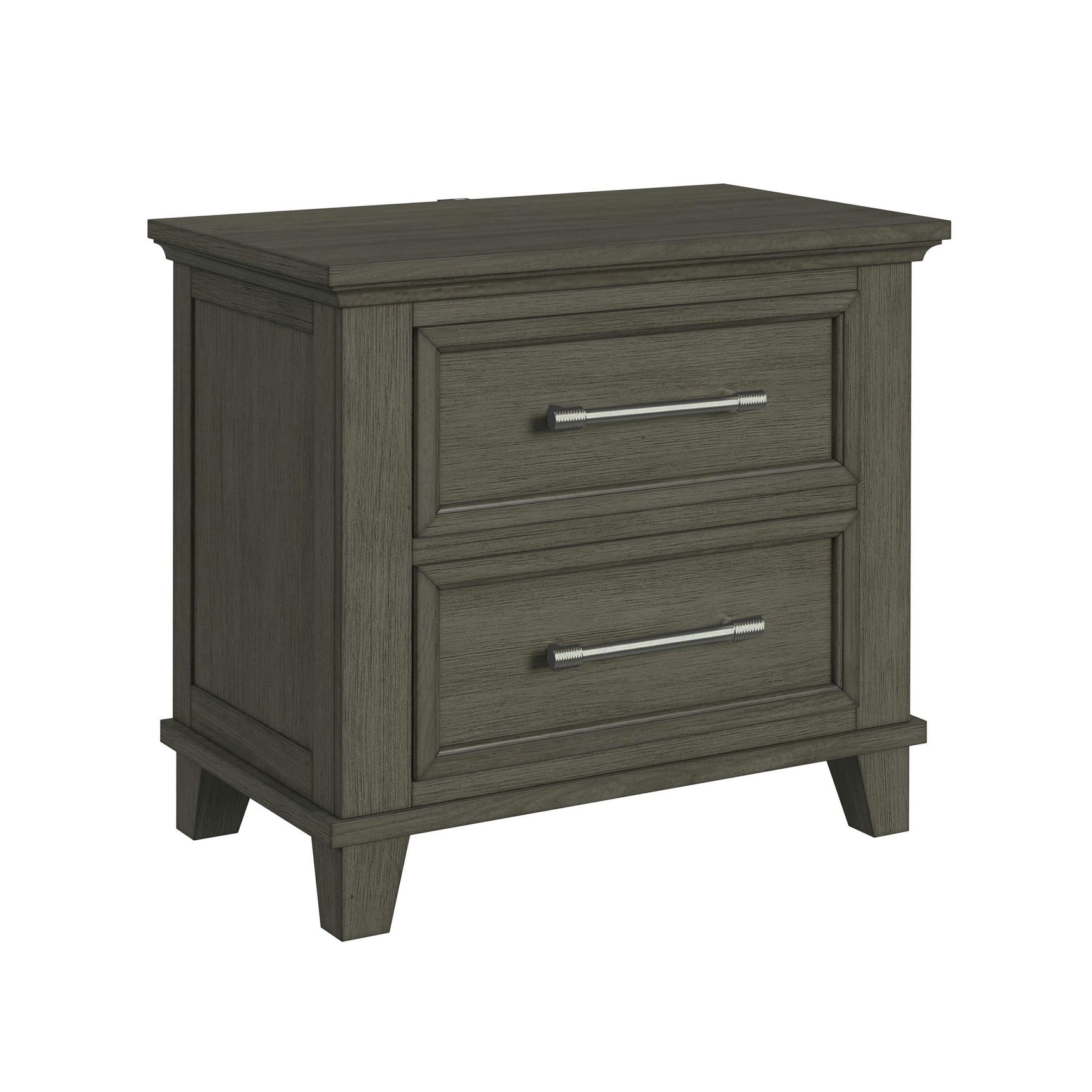 Canterbury 2-Drawer Nightstand with USB in Grey - Tampa Furniture Outlet