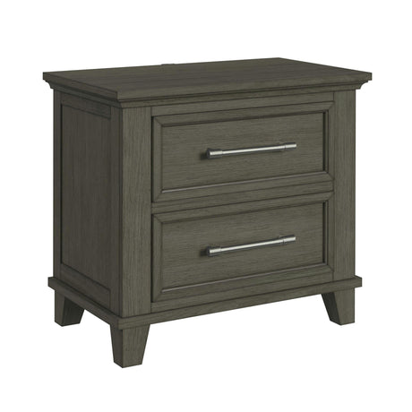 Canterbury 2-Drawer Nightstand with USB in Grey