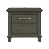 Canterbury 2-Drawer Nightstand with USB in Grey - Tampa Furniture Outlet