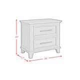 Canterbury 2-Drawer Nightstand with USB in Grey