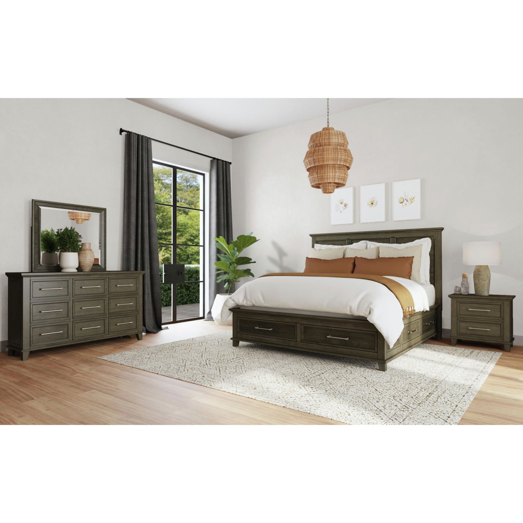 Canterbury King Storage Bed in Grey - Tampa Furniture Outlet