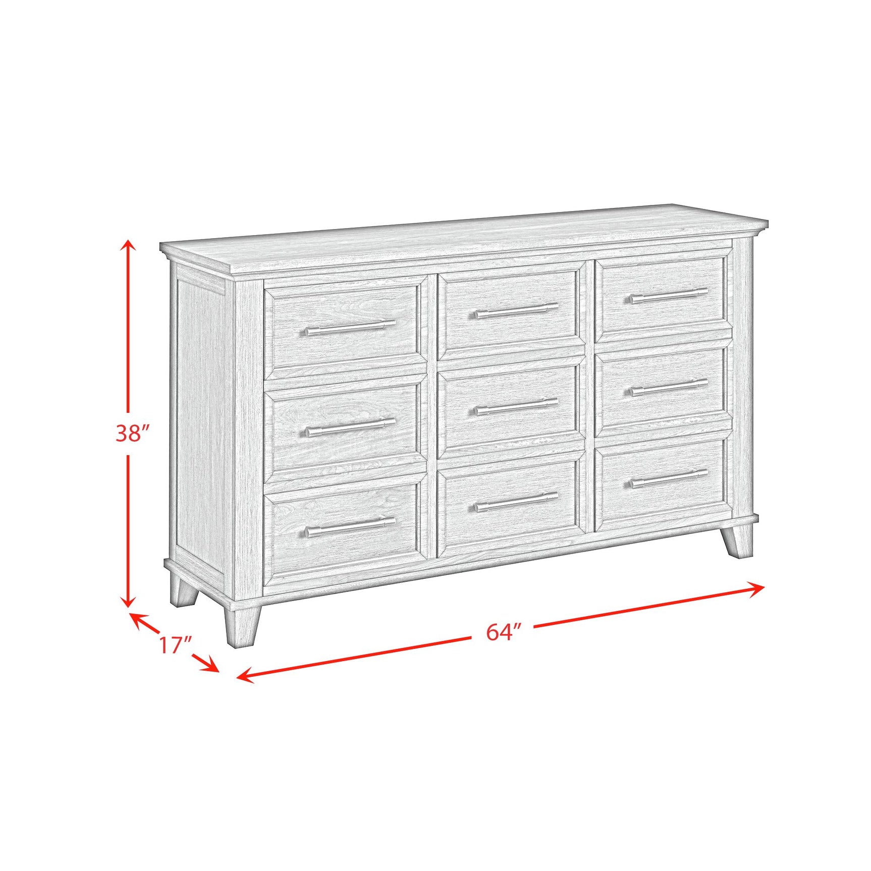 Canterbury 9-Drawer Dresser in Ivory - Tampa Furniture Outlet