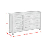 Canterbury 9-Drawer Dresser in Grey - Tampa Furniture Outlet
