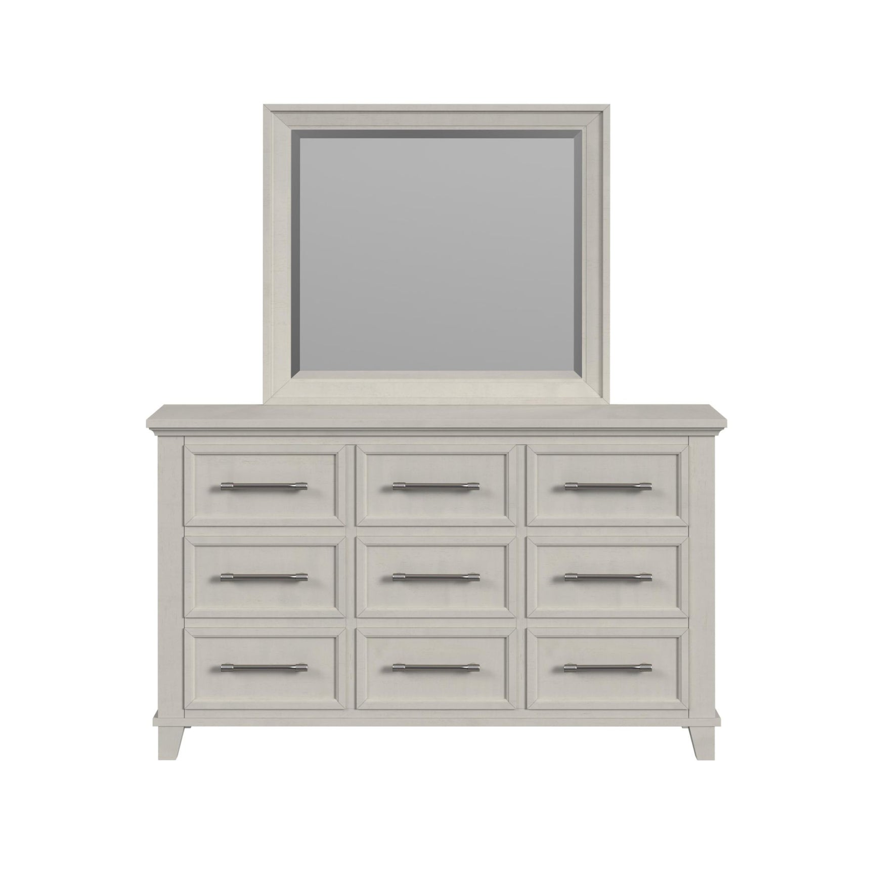 Canterbury Dresser and Mirror Set in Ivory - Tampa Furniture Outlet