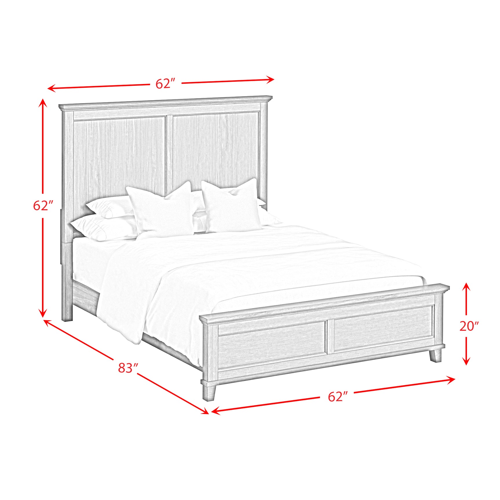 Canterbury Full Panel Bed in Grey - Tampa Furniture Outlet