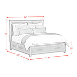 Canterbury King Storage Bed in Ivory - Tampa Furniture Outlet
