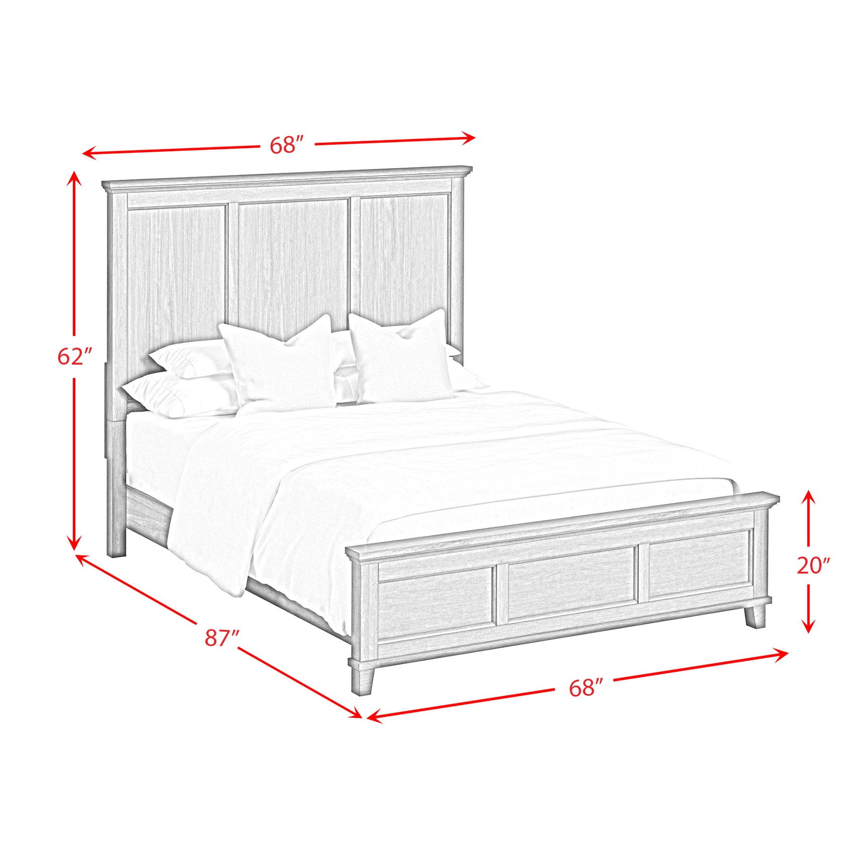 Canterbury Queen Panel Bed in Grey - Tampa Furniture Outlet