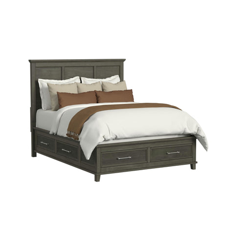 Canterbury Queen Storage Bed in Grey