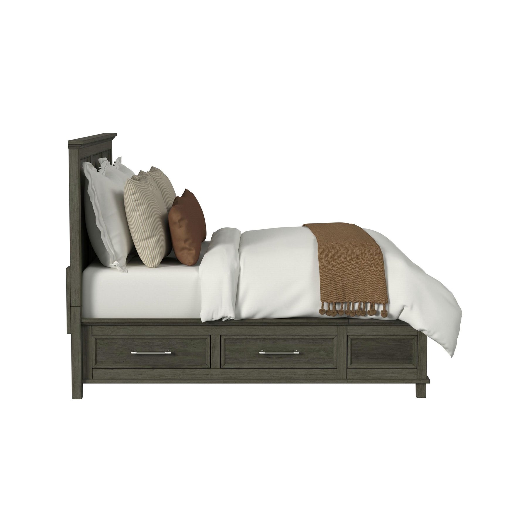 Canterbury King Storage Bed in Grey - Tampa Furniture Outlet