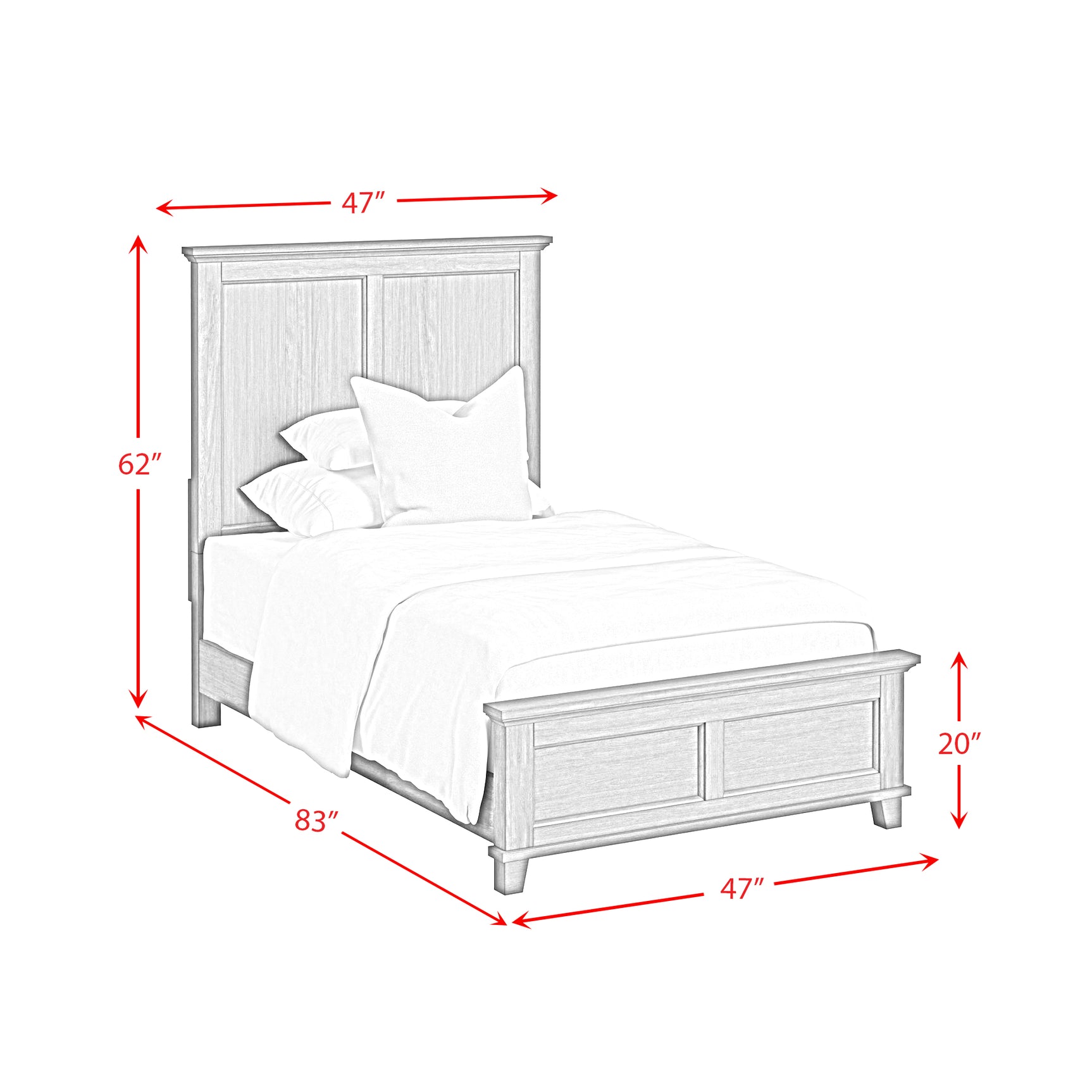 Canterbury Twin Panel Bed in Ivory - Tampa Furniture Outlet