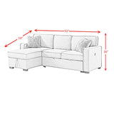 Caracas Sectional Sleeper Chofa with Pull Bed, Drop Table & USB in Palmer Grey - Tampa Furniture Outlet
