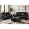 Carlo Power Motion Loveseat with Power Headrest, Console and LED in Pebble Black – SKU U-8900-8206-285PP | Elements