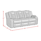 Carlo Power Motion Sofa with Power Headrest, Dropdown Table, Power strip, led and reading light in Pebble Black