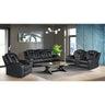 Carlo Power Motion Sofa with Power Headrest, Dropdown Table, Power strip, led and reading light in Pebble Black – SKU U-8900-8206-308PP | Elements
