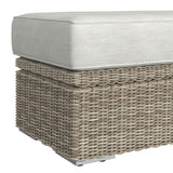 Carmona Ottoman - Natural and Olefin Beige - Tampa Furniture Outlet