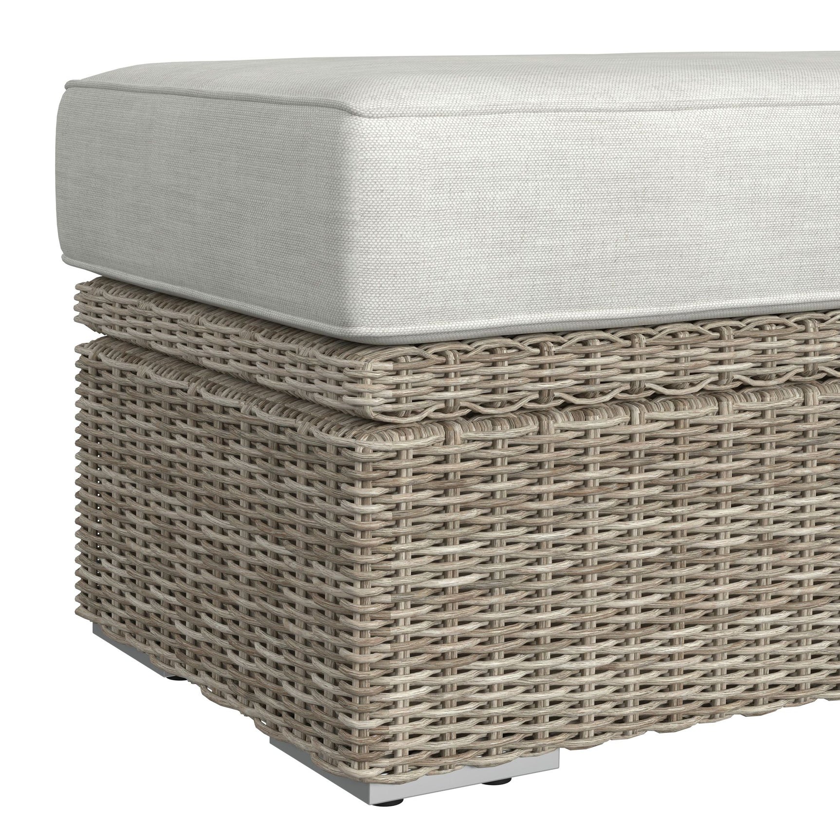 Carmona Ottoman - Natural and Olefin Beige - Tampa Furniture Outlet