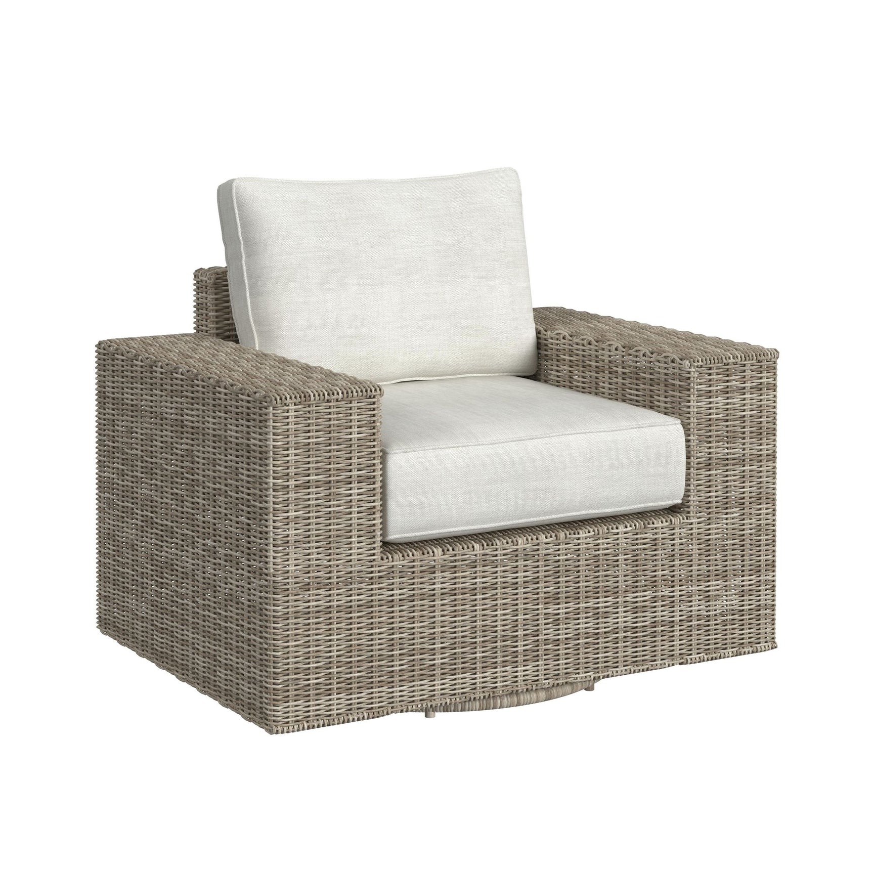 Carmona Swivel Chair - Natural and Olefin Beige - Tampa Furniture Outlet