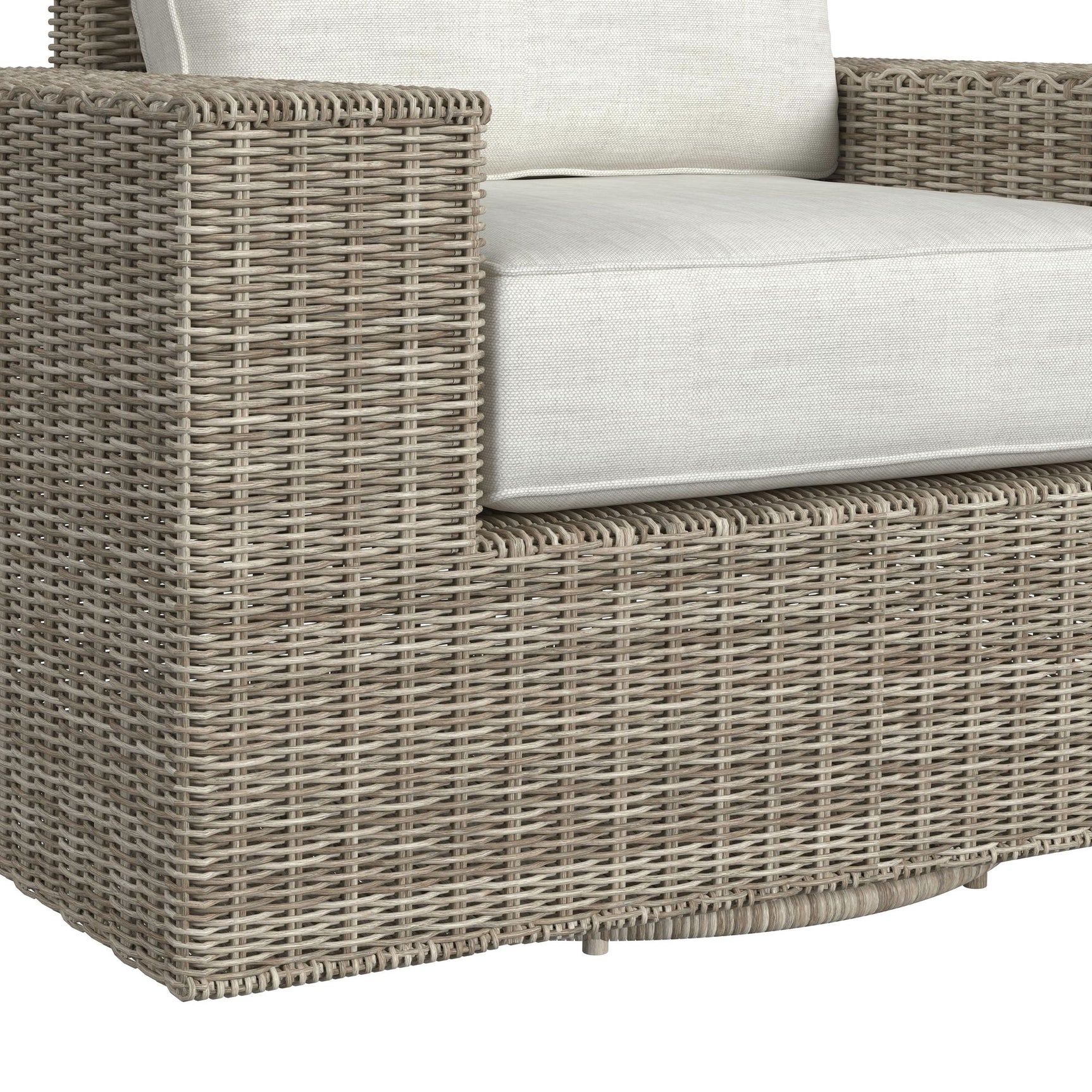Carmona Swivel Chair - Natural and Olefin Beige - Tampa Furniture Outlet