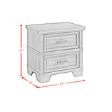 Colorado City 2-Drawer Nightstand with USB in Charcoal - Tampa Furniture Outlet