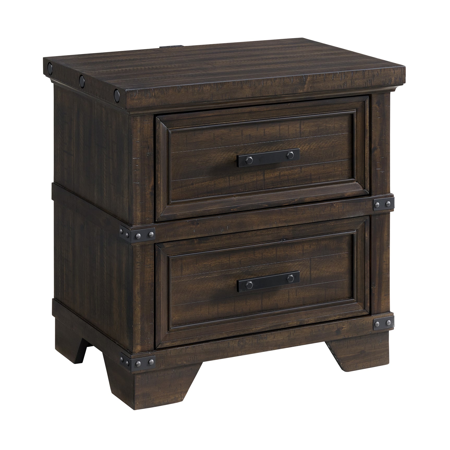 Colorado City 2-Drawer Nightstand with USB in Charcoal - Tampa Furniture Outlet