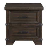 Colorado City 2-Drawer Nightstand with USB in Charcoal - Tampa Furniture Outlet