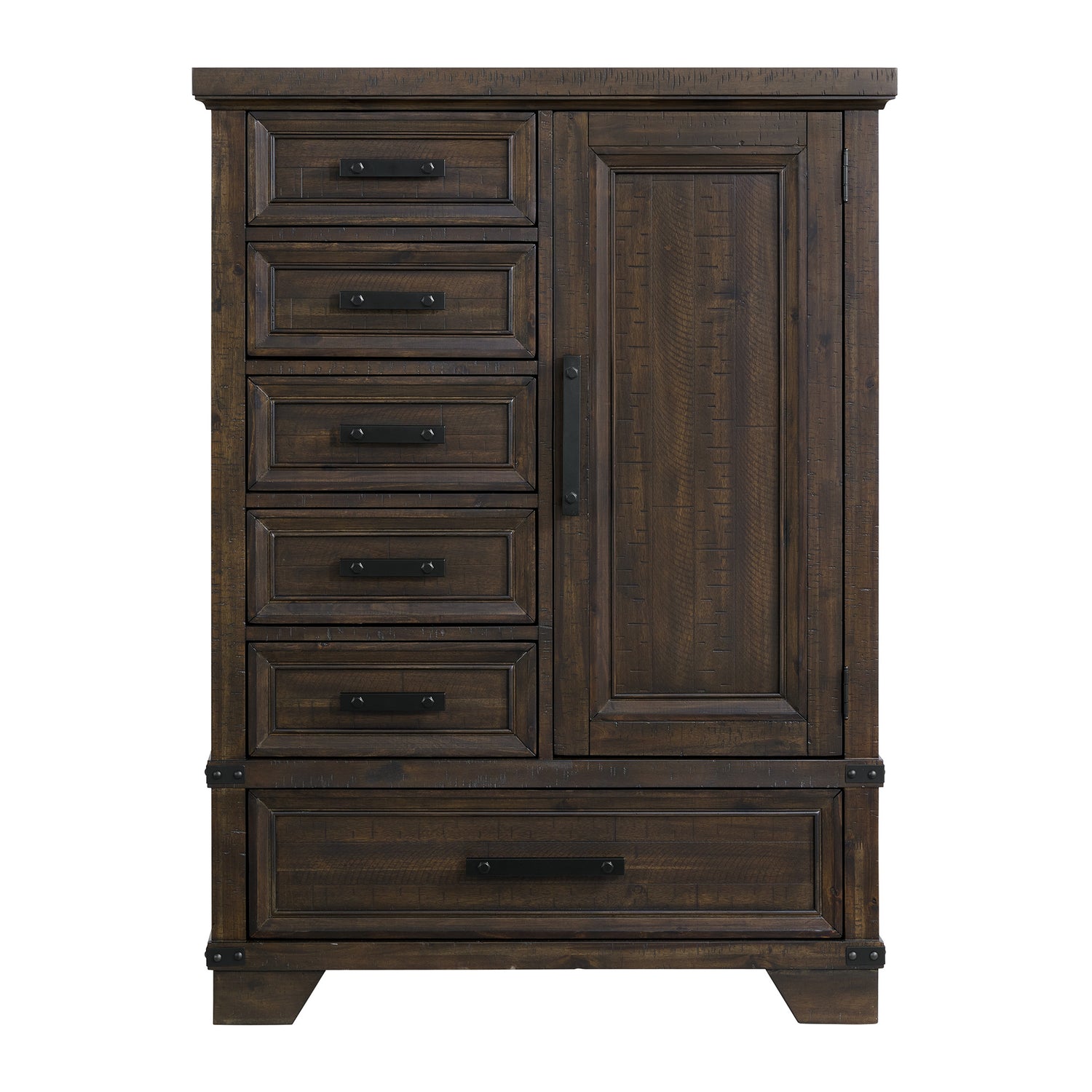 Colorado City 6-Drawer Door Chest in Charcoal - Tampa Furniture Outlet