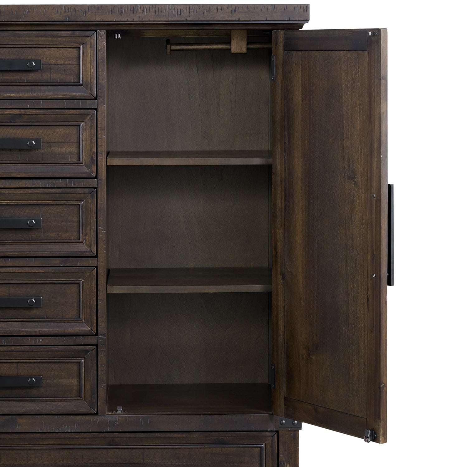 Colorado City 6-Drawer Door Chest in Charcoal - Tampa Furniture Outlet