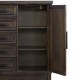 Colorado City 6-Drawer Door Chest in Charcoal - Tampa Furniture Outlet