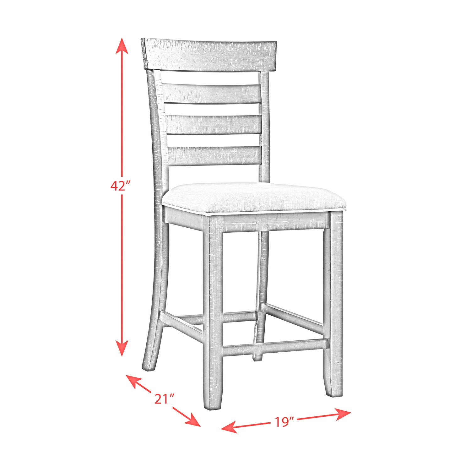 Colorado Counter Side Chair With Cushion Seat (2pcs per pack) - Tampa Furniture Outlet