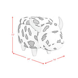 Cow Storage Stool in White and Black - Tampa Furniture Outlet