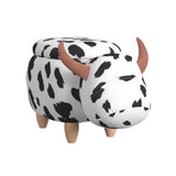Cow Storage Stool in White and Black - Tampa Furniture Outlet