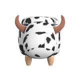 Cow Storage Stool in White and Black - Tampa Furniture Outlet