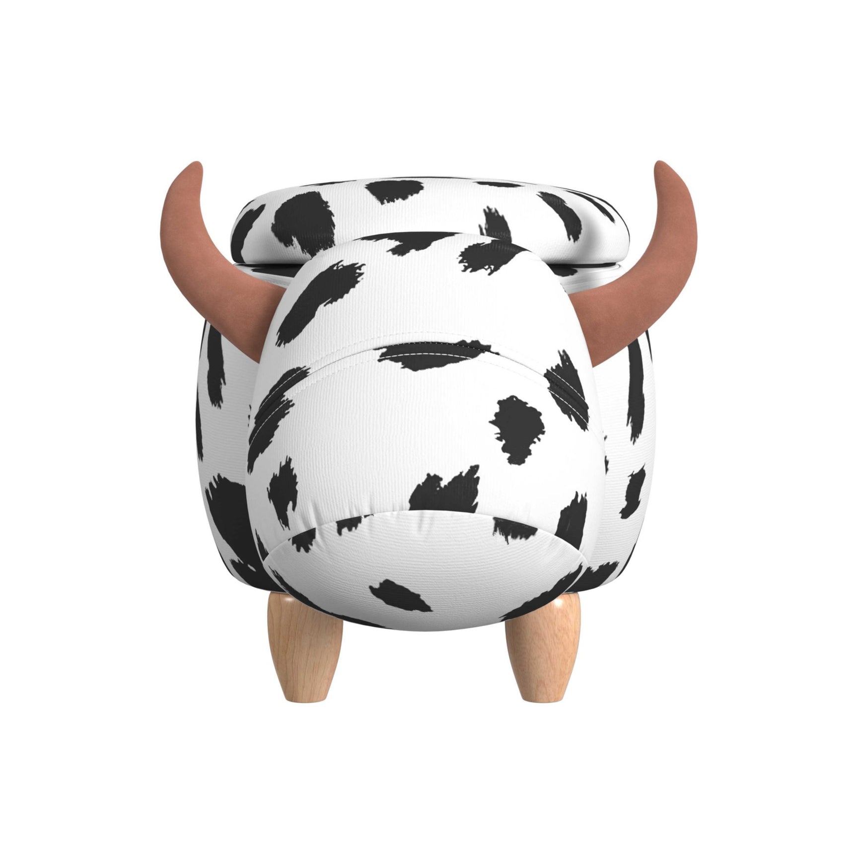 Cow Storage Stool in White and Black - Tampa Furniture Outlet