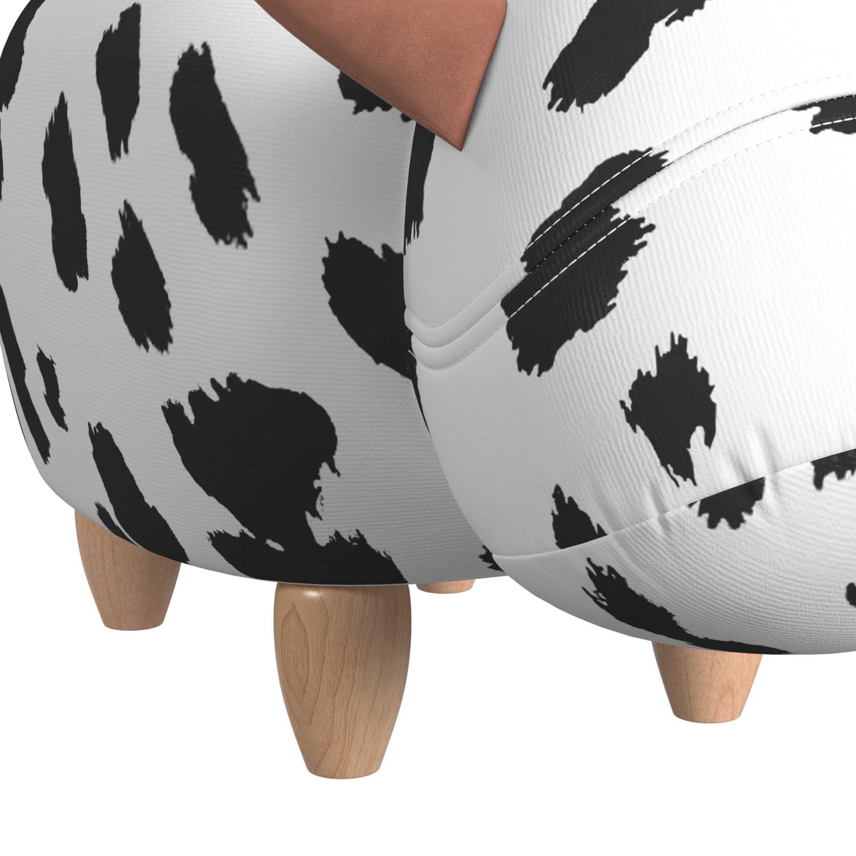 Cow Storage Stool in White and Black - Tampa Furniture Outlet