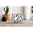 Cow Storage Stool in White and Black – SKU Y-13860-7-ST | Elements