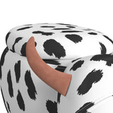 Cow Storage Stool in White and Black - Tampa Furniture Outlet
