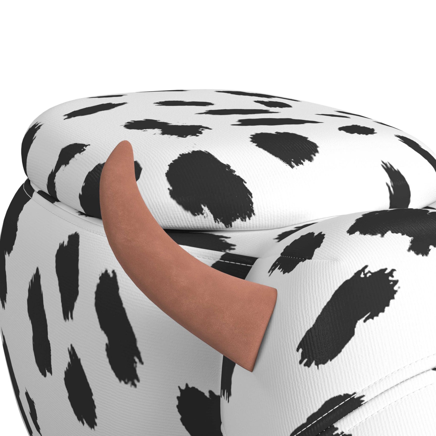 Cow Storage Stool in White and Black - Tampa Furniture Outlet